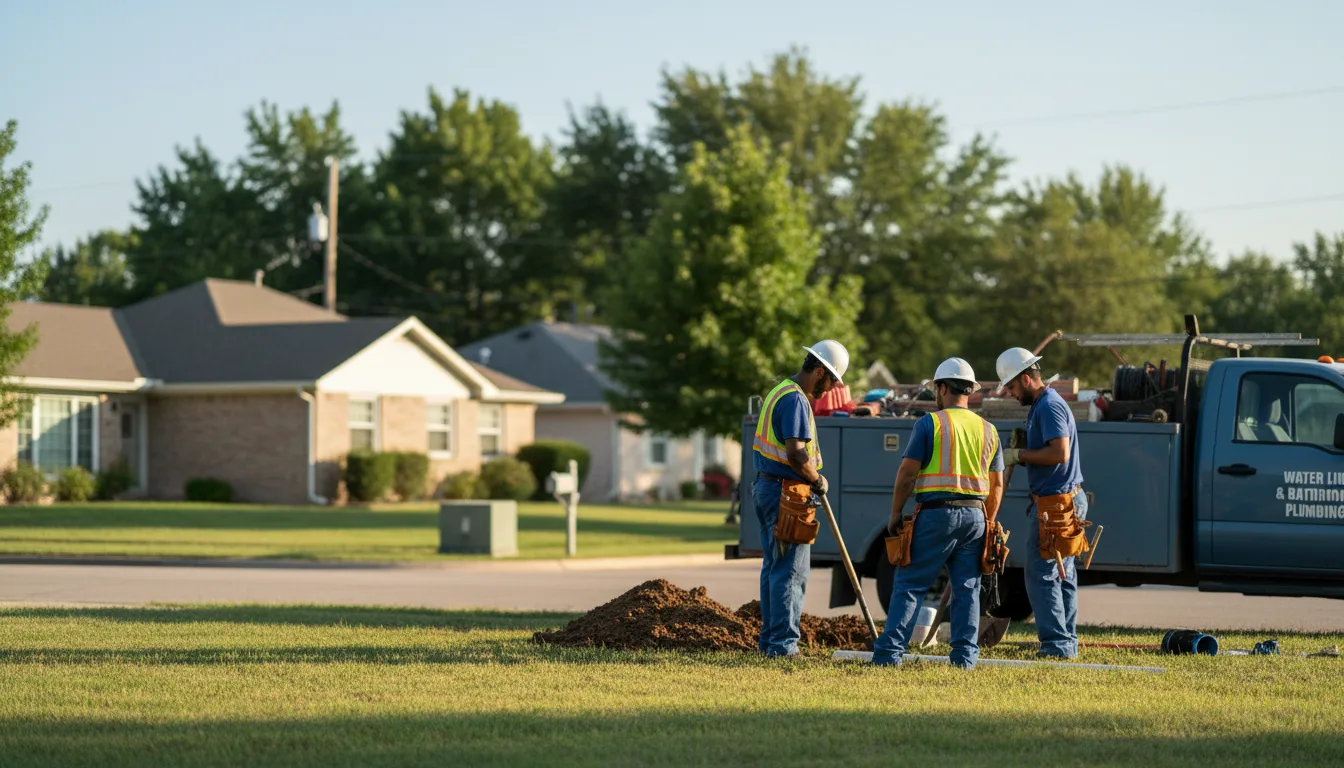 Residential water line and bathroom plumbing service in Lunenburg, MA